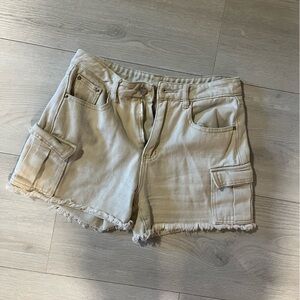 SHEIN Beige Jean Shorts with pockets